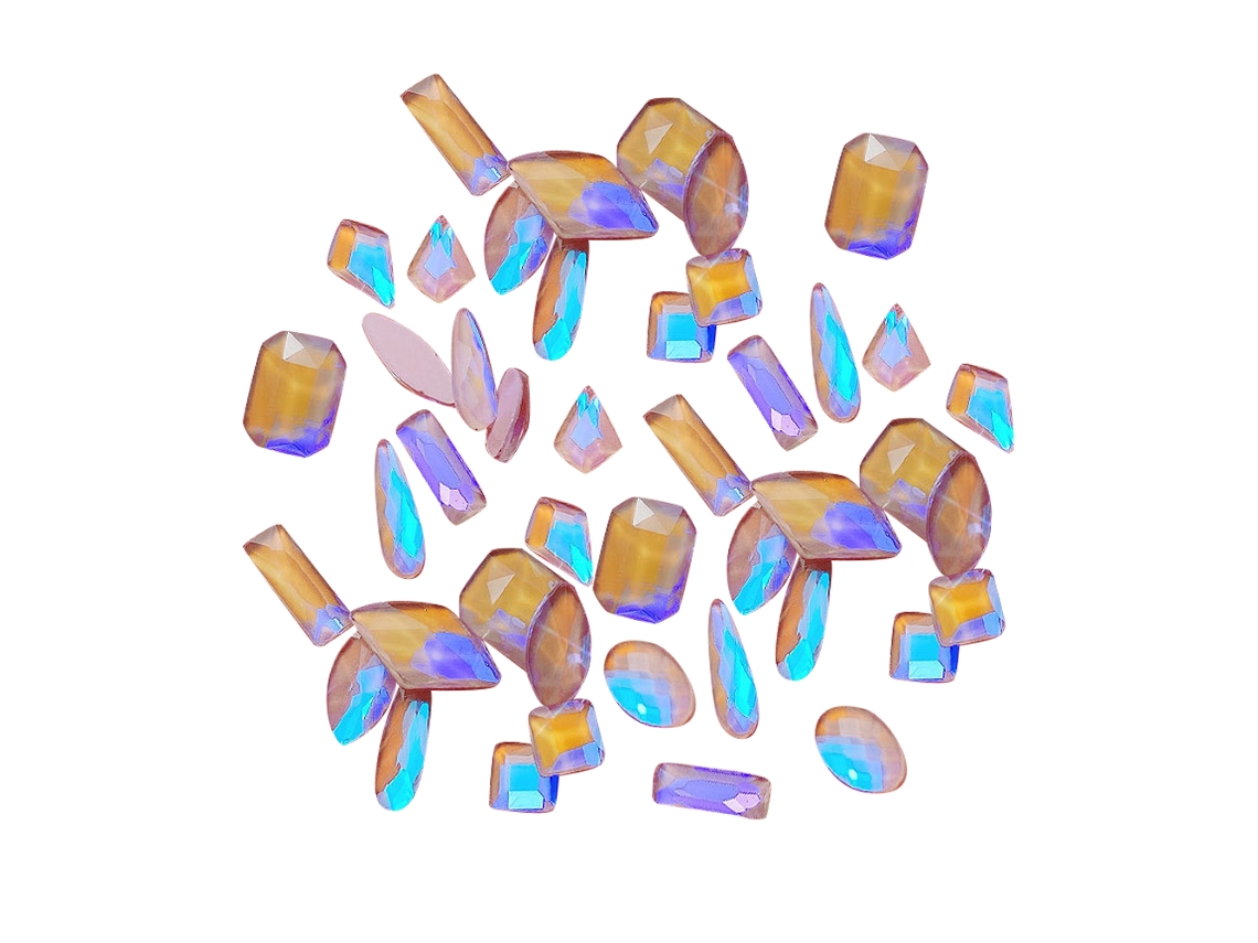 Surtido de cristales planos, pedrería en forma de diamante para diseño de uñas. KOFIHETY