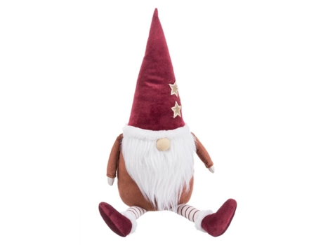 Adorno de Navidad BIGBUY CHRISTMAS Adorno Navideño Rojo Arena Tejido Tecido Blanco (20x20X53cm)