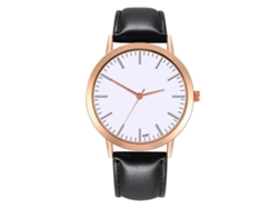 Elegante Reloj De Pulsera Para Mujer Con Cuarzo Negro Y Correa De Cuero.
