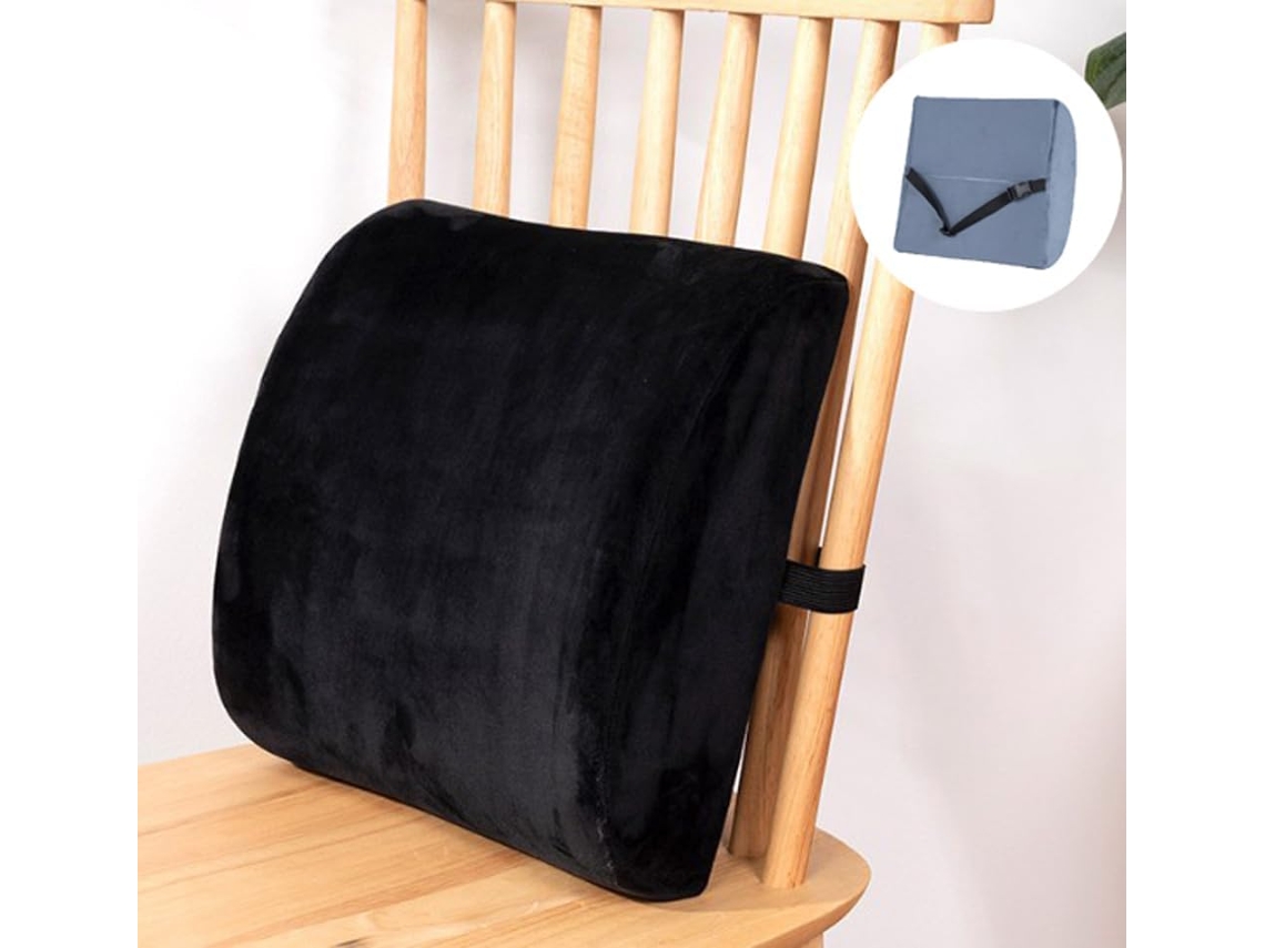 Almohada De Apoyo Lumbar, Almohada Ergonómica Para Respaldo De Silla De Oficina, Alivia Eficazmente El Dolor, Color Negro Gertiz