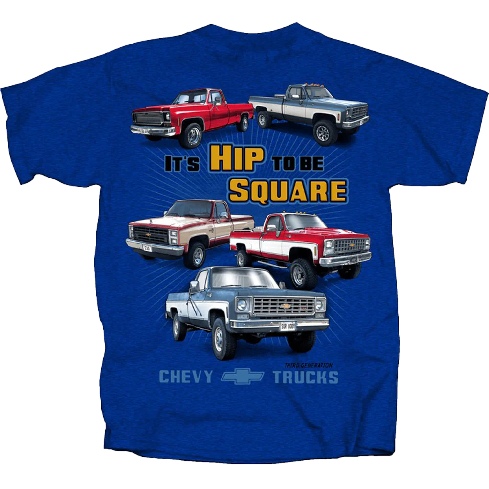 Chevy Trucks Hip To Be Square T-shirt Unisex Rockinstone Size:l