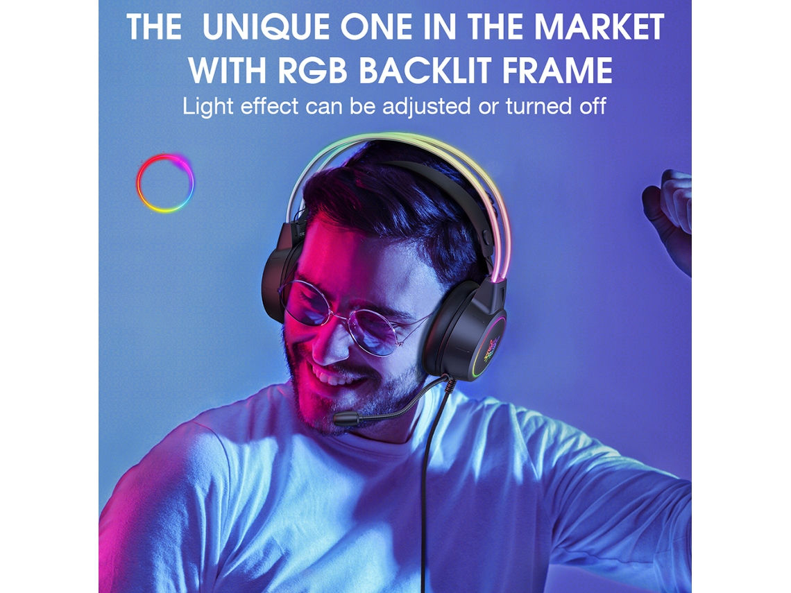Auriculares Gaming Onikuma, Plug And Play, Luz Rgb, Micrófono Antirruido, Confortable, Compatible Con Pc, Ps4, Ps5, Switch - Jack 3.5mm