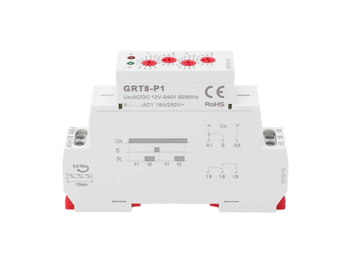 Relé Temporizador Multifuncional Con Salida De Impulsos, Interruptor De Retardo, Indicador Led, Ac/dc 12v-240v, Para Montaje En Carril Din.