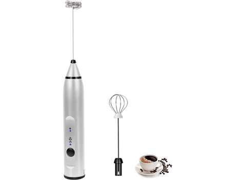 Espumador de café de mano Espumador eléctrico Espumador recargable con 2 batidores de acero inoxidable 3 velocidades blanco ZMDECQNA