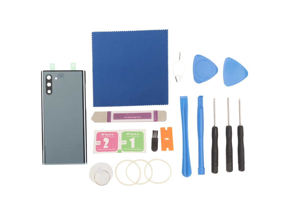 Kit De Reemplazo De Cubierta Trasera De Cristal Para Samsung Galaxy Note 10 N970 Con Lente De Cámara Y Herramientas - Negro