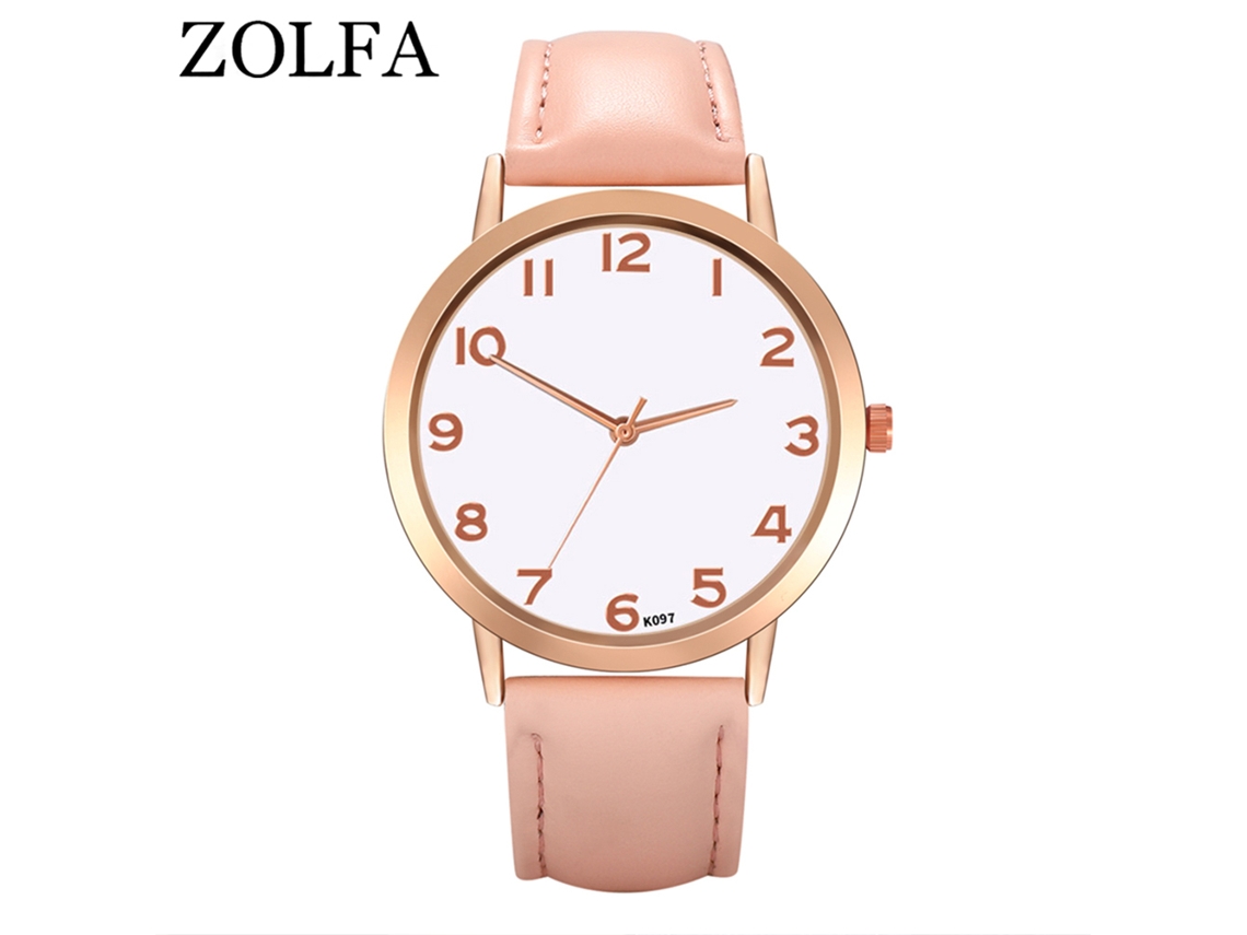 Reloj De Pulsera De Cuarzo Para Hombre/mujer, Rosa, Esfera Redonda, A La Moda.