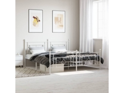Estructura Cama Sin Colchón Con Estribo Metal Blanco 183x213 Cm