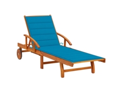 Tumbona Lounger de Jardín con Cojín Madera de Acacia Maciza