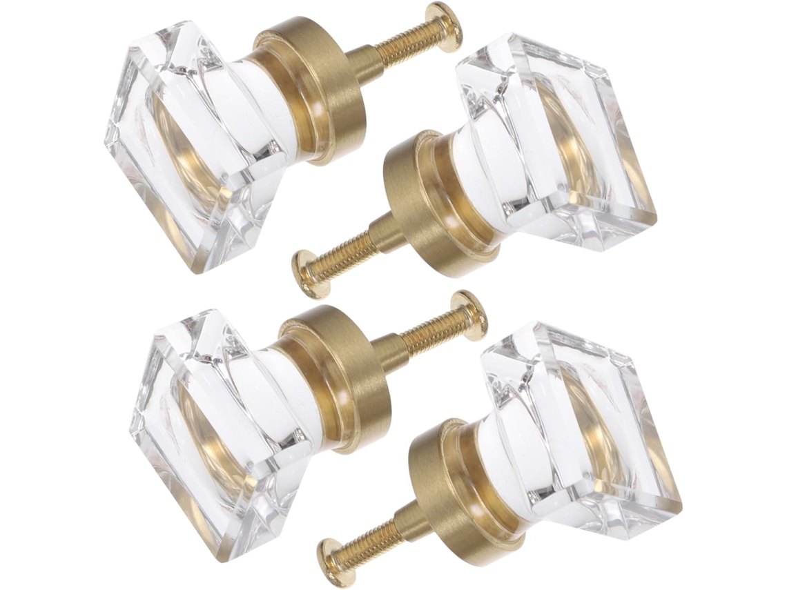 Tiradores Transparentes De 4 Piezas Para Cajones, Pomos Para Muebles Y Adornos De Circonio Para Armarios.
