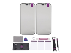 2 Piezas De Cristal Frontal Externo Para Ios 15 Pro Maximum Con Adhesivo Oca Y Kit De Reparación