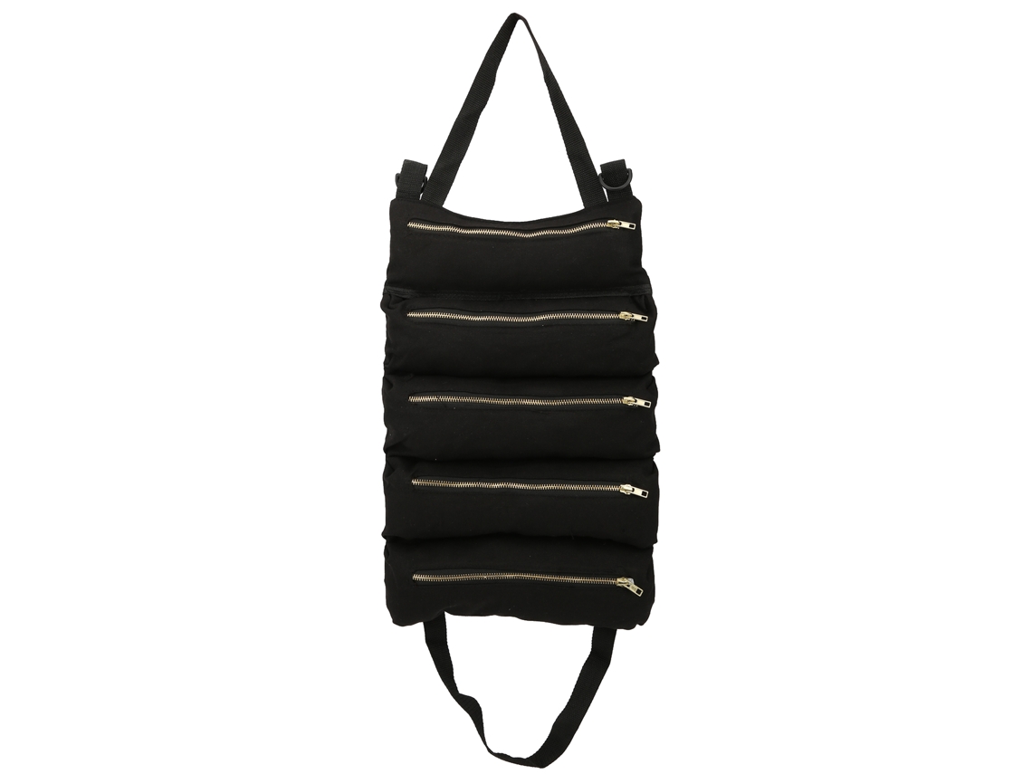 Bolso De Almacenamiento Para Herramientas Multifuncional De Lona Con 5 Bolsillos Cremallera Negro Organizador Roll