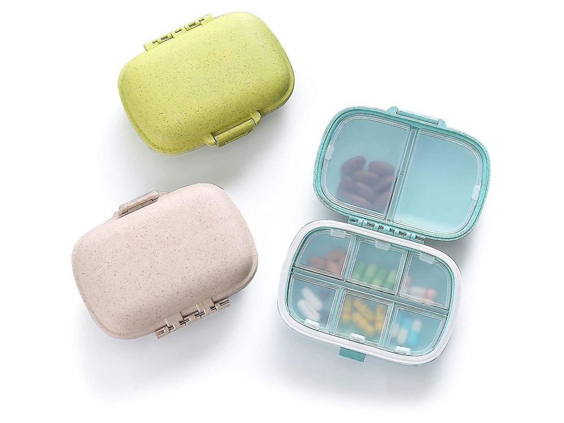 Organizador De Pastillas De Viaje, 3 Unidades, 8 Compartimentos, Resistente A La Humedad, Pequeño, Tamaño De Bolsillo.