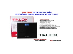 Talox bascula baño electronica digital negra 150 kg tls-112