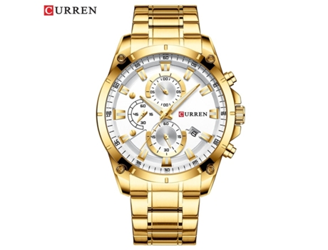Relojes para hombre Reloj de pulsera de acero inoxidable para hombre Relojes de pulsera de cuarzo para hombre Concha de oro blanco VEANXIN