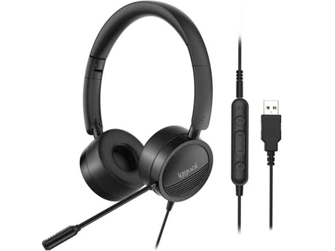 Iggual Igg317075 Auricular Auriculares Diadema Conector 3.5 Mm Negro