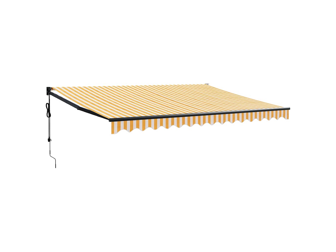 Maison Exclusive - Toldo Retráctil Automático Amarillo Y Blanco 4x3 M