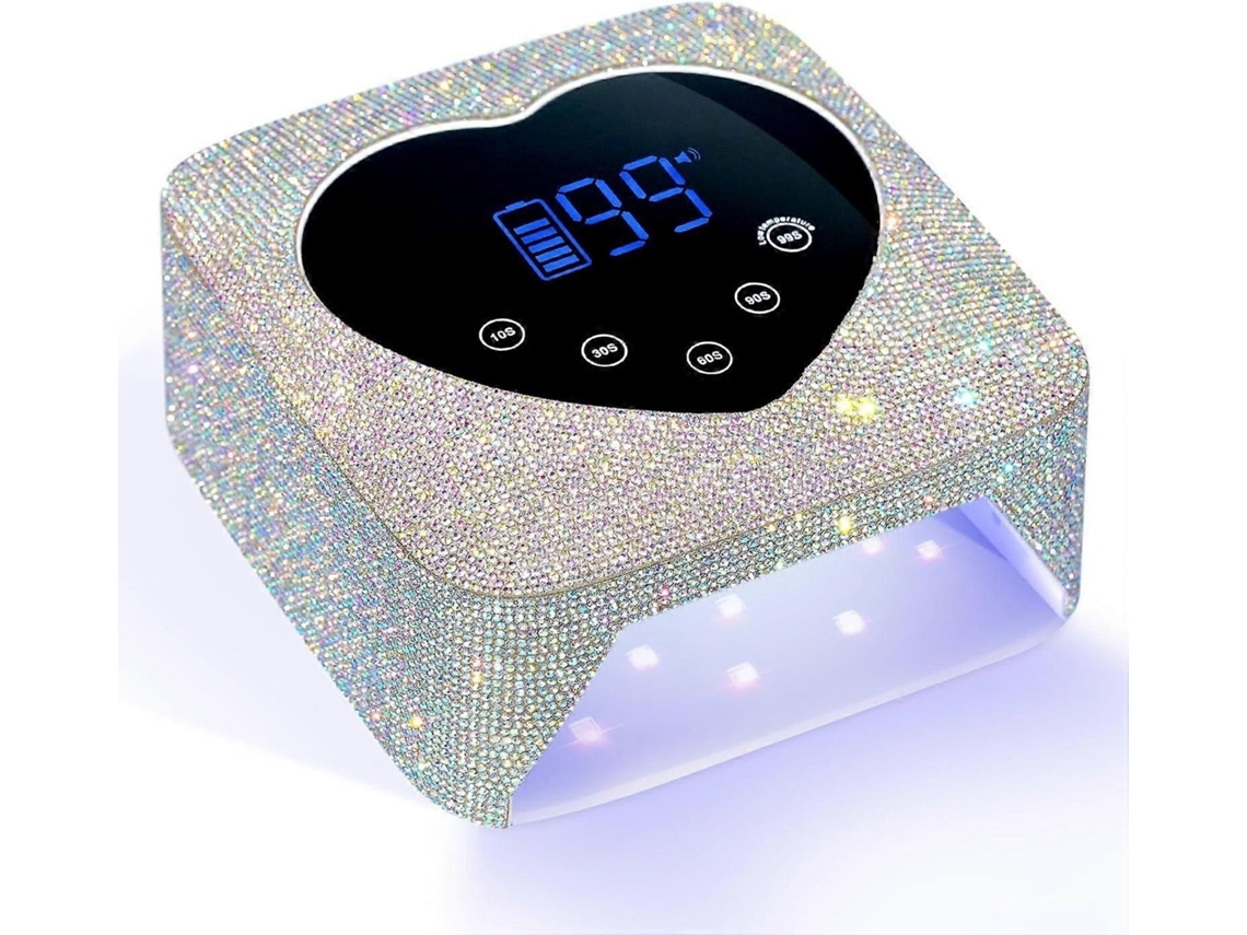 Lámpara de uñas LED UV recargable de 72 W, brillante, inalámbrica, para secado de uñas y esmalte en gel, con 5 ajustes de temporizador, lámpara de curado profesional de secado rápido con pantalla.