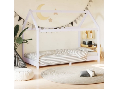 MAISON EXCLUSIVE - Estructura de cama infantil madera maciza pino blanco 70x140 cm