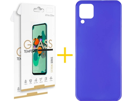 Kit Funda + Protector de Pantalla Huawei P40 Lite SKYHE Cristal Templado 7004 Azul