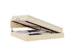 Syfax™ Cama Con Almacenamiento Y Colchón Crema 200 X 200 Cm