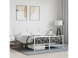 Estructura Cama Sin Colchón Con Estribo Metal Blanco 140x200 Cm