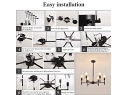 Lámpara De Araña Moderna De Metal De Estilo Industrial Con 6 Luces, Aplique De Techo Semifijo Para Sala De Estar, Cocina Y Dormitorio.