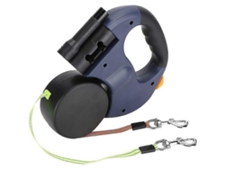 2026-collar Extensible Para Dos Perros Con Cuerdas De 3m, Anti-enredos 360°, Para Perros Hasta 50 Lb, Gris