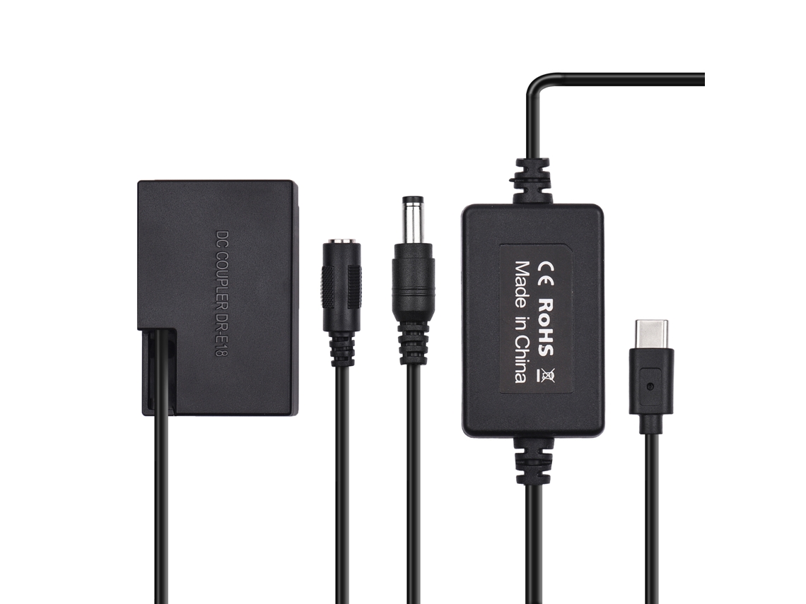 Batería ficticia Dr-e18 para Canon SL2 200D Rebel, adaptador DC LP-e17 PD