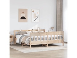Estructura De Cama Sin Colchón Madera Maciza De Pino 200x200 Cm