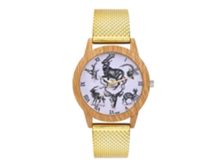 Relógio De Pulso Feminino De Quarzo Com Volante Redondo Padrão Animal E Pulseira De Pu Zhoulianfa (vermelho)