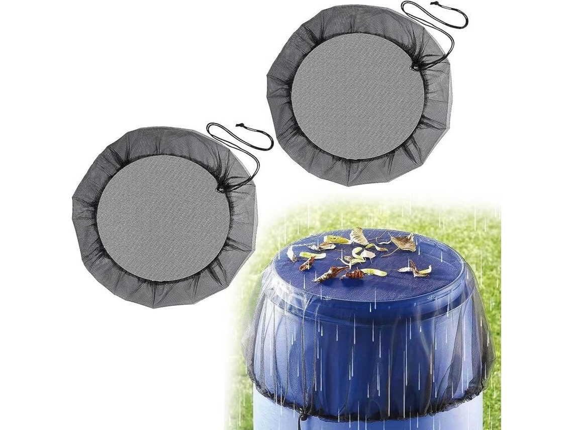 Cubiertas De Malla Ajustables Para Barril De Lluvia Protección Contra Mosquitos Y Hojas 95cm