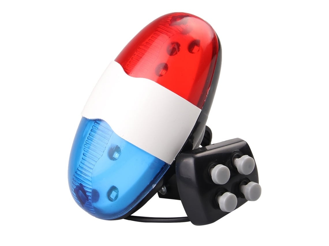 Bocina de policía para bicicleta con 6 luces LED para mayor visibilidad y seguridad, potente alarma sonora y función de bocina. Stelasplen