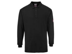 Polo Modaflame De Manga Larga - Resistente A La Llama Y Antiestático Negro / 4xl