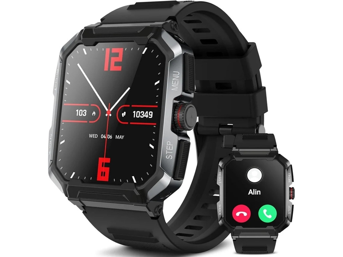 Reloj inteligente con pantalla táctil HD de 1,85", rastreador de actividad física y monitor de frecuencia cardíaca ideal para actividades diarias Yizhood