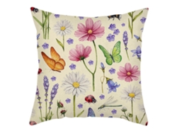 Funda De Almohada De Lino Floral - Aym96-3 - Suave Y Confortable - Diseño De Moda JEIIBRZUI