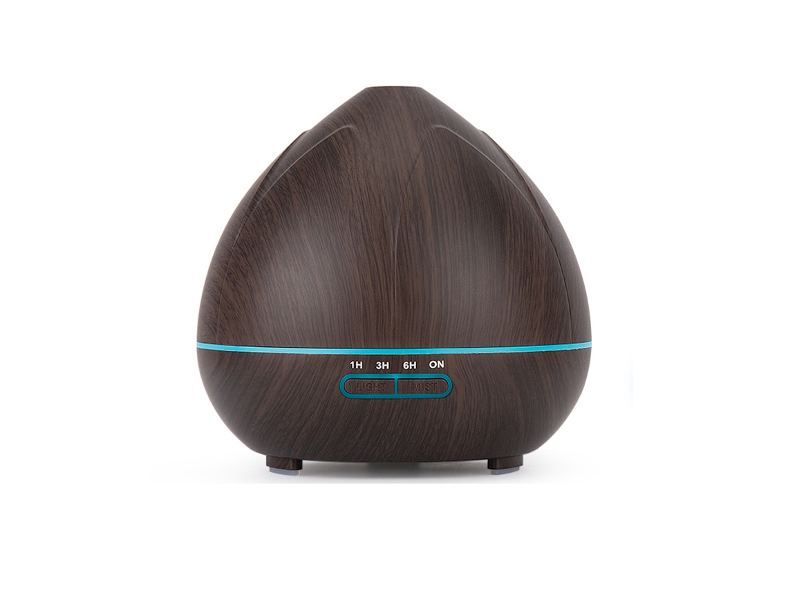 Difusor De Aroma Humidificador VANJL Led Difusor De Aceite Esencial Ultrasónico 400 Ml-Marrón Oscuro
