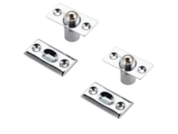 Fecho De Porta Invisível Estreito 2-pack — Trinco Oculto Ajustável Em Cobre E Aço Inoxidável Com Mola Silver