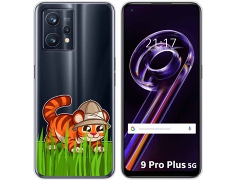 Carcasa para Realme 9 Pro Plus 5G TUMUNDOSMARTPHONE Dibujos Transparente Tigre Multicolor