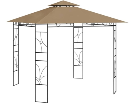 vidaXL Cenador gris taupé 3x3x2,7 m 160 g/m²