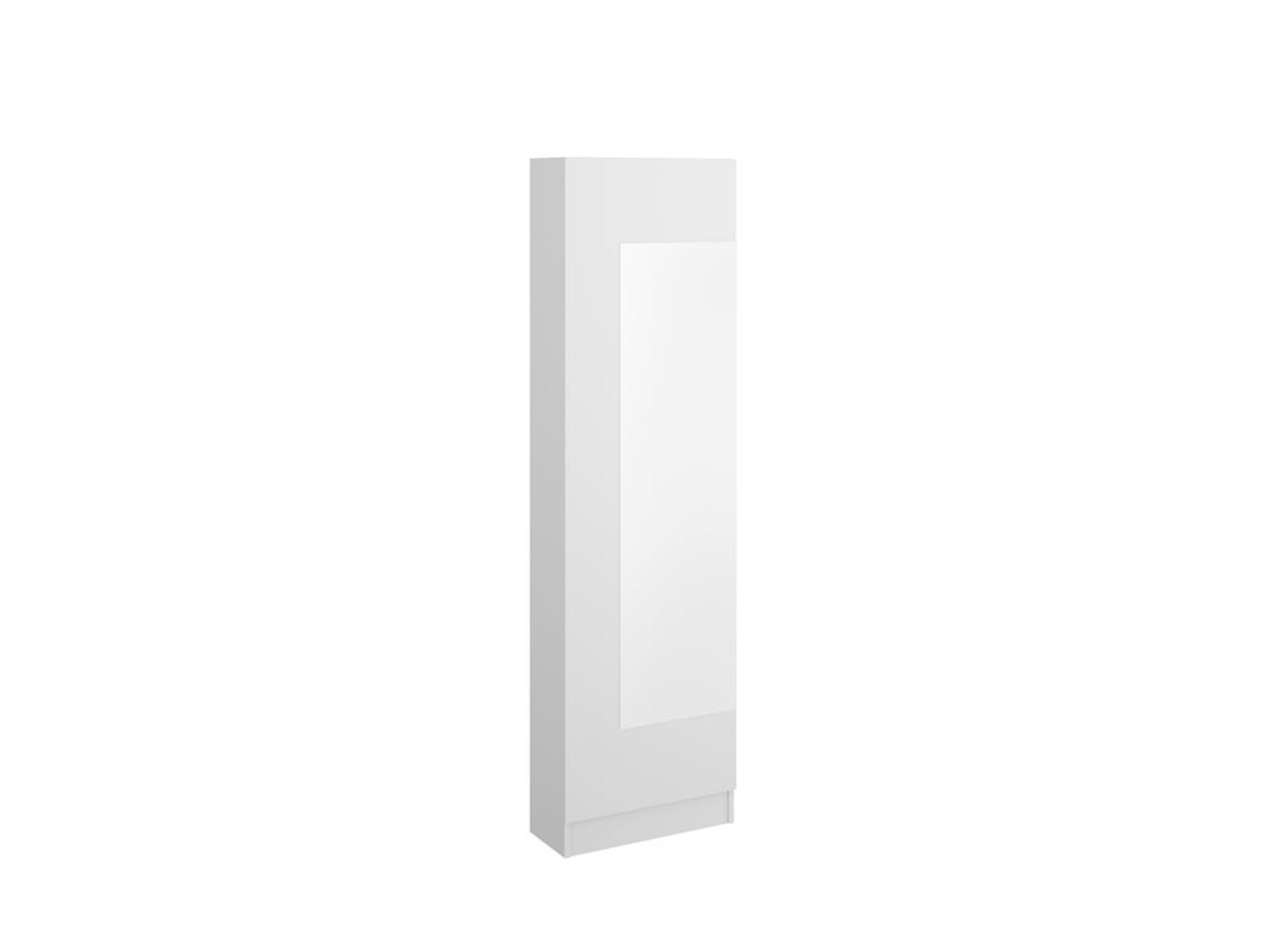 Zapatero con 1 Puerta y Espejo Jazz Blanco MIRAKEMUEBLE 186x50x27cm