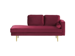 Chaise longue derecho BELIANI Miramas de Terciopelo Rojo 171x79x63
