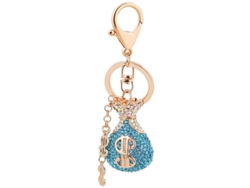 2026rebe-llavero Colgante De Bolsa Con Signo De Dólar De Cristal Brillantina Linjou (azul)