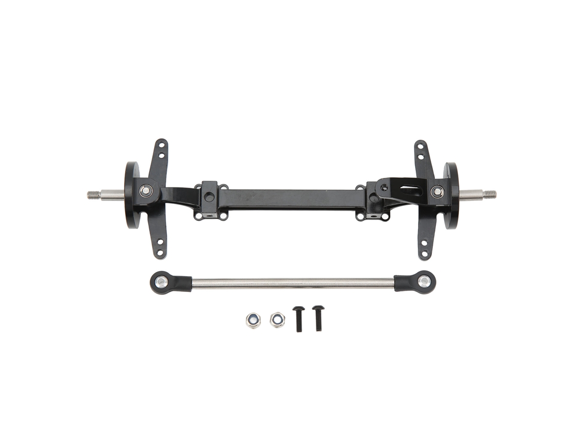 Eje Delantero Y Conjunto De Cigüeñal De Dirección Para Coche Rc Tamiya 1/14, Aluminio Y Acero, Negro.