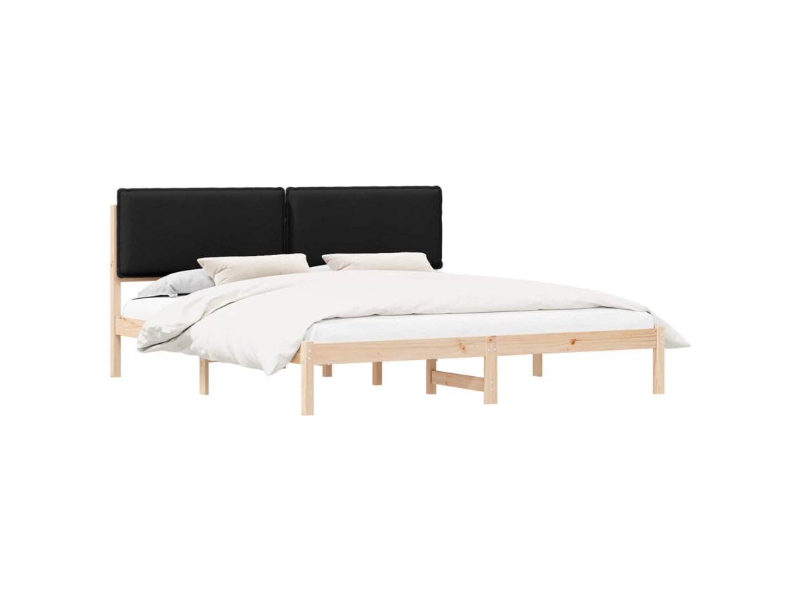 Maison Exclusive - Estructura De Cama Con Cabecera Tapizada Negro 180 X 200 Cm