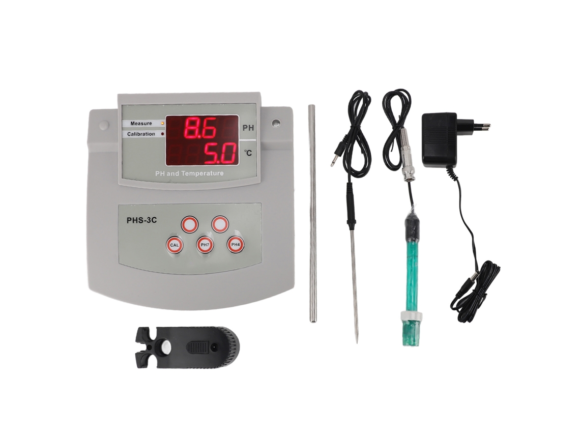 Medidor de pH de sobremesa de laboratorio de alta precisión con calibración automática.