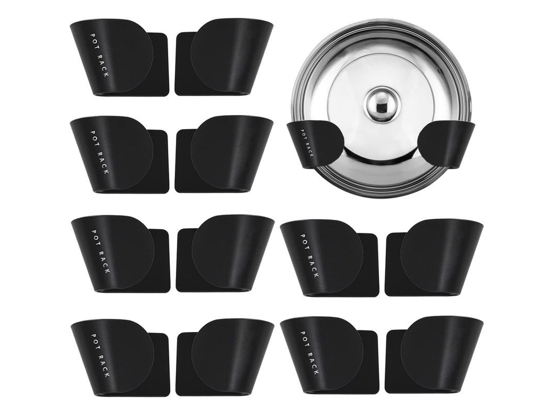 Organizador Ajustable Para Tapas De Ollas Y Sartenes, Estante De Almacenamiento En 6 Pares (negro)