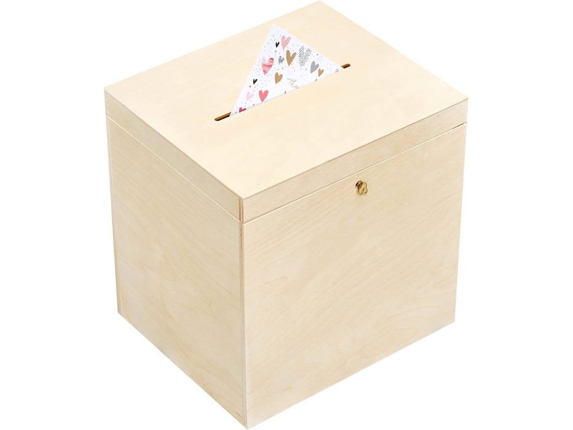 Caja de madera natural con forma de sobre, decoración creativa, urna para boda, carta, recuerdo