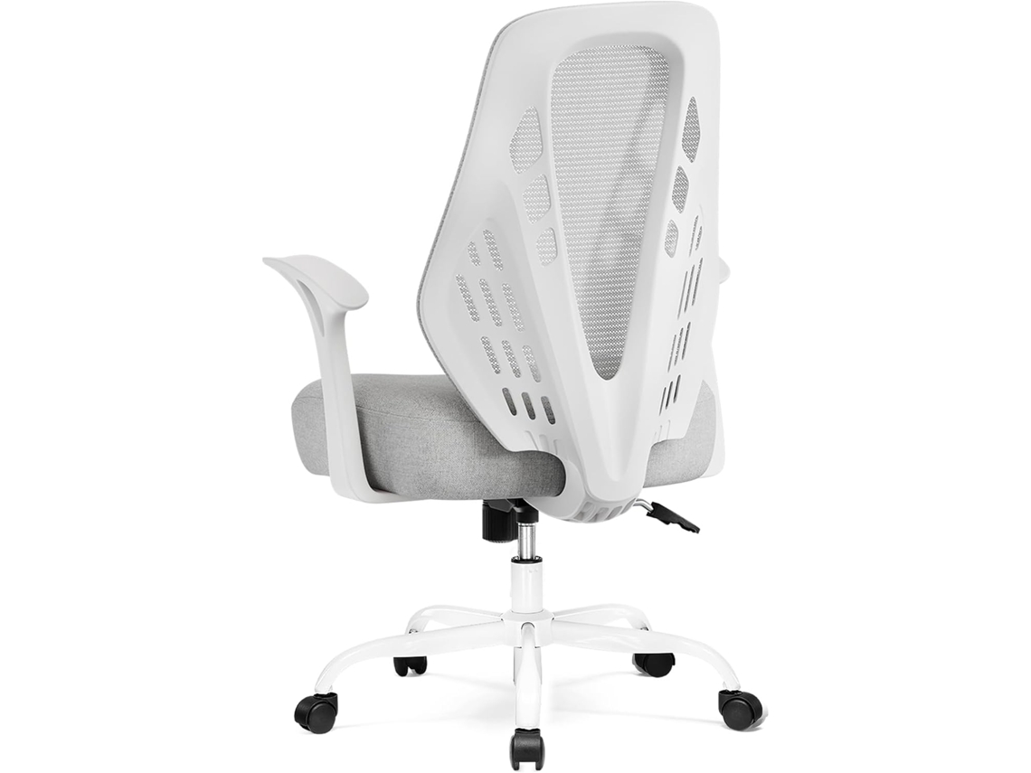 Silla de oficina ergonómica, silla de escritorio, silla gaming, malla transpirable, respaldo en forma de V, gris Comhoma