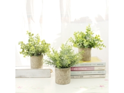 3 plantas artificiales en macetas para decoración de interiores