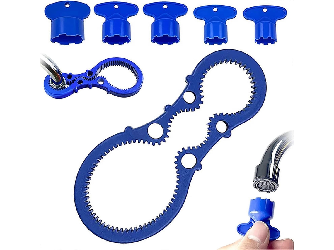 Herramientas De Llave Para Aeradores De Grifo 6pcs, Tamaños M16.5 M18.5 M21.5 M22.5 M24, Material Abs Azul